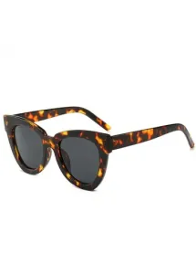 Modlily Orange Cat Eye Leopard Design Sunglasses - One Size