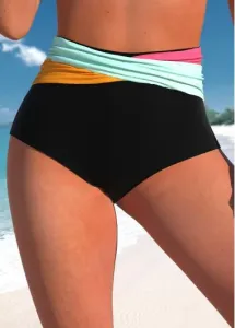Modlily Mid Waisted Black Contrast Bikini Bottom - XL #863903