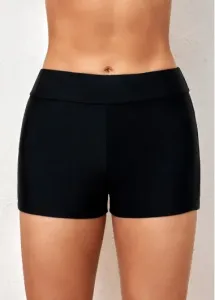 Modlily Mid Waisted Black Skinny Swimwear Shorts - XL
