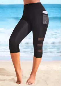 Modlily High Waisted Black Pocket Beach Pants - XL