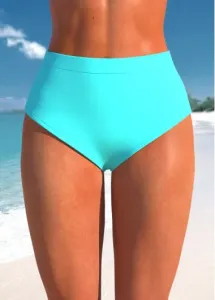 Modlily High Waisted Cyan Skinny Bikini Bottom - XXL