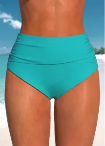 Modlily High Waisted Stretch Turquoise Bikini Bottom - XXL