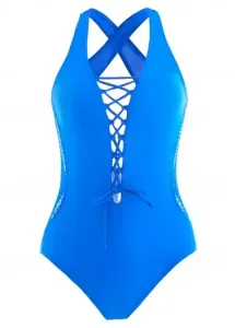 Modlily Mesh Royal Blue One Piece Swimwear - XXL