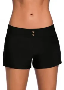 Modlily Low Waisted Black Button Swimwear Shorts - S