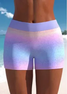 Modlily Mid Waisted Ombre Light Purple Swim Shorts - XL