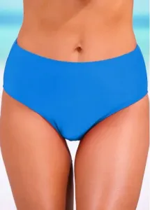 Modlily Mid Waisted Sky Blue Skinny Bikini Bottom - XL