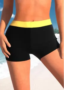Modlily Mid Waisted Yellow Contrast Swim Shorts - XXL #785939