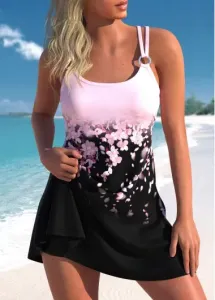 Modlily Plus Size Floral Print Swimdress Top - 3X