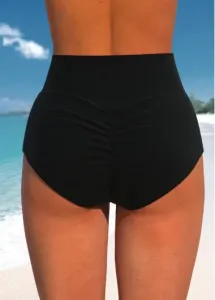 Modlily Wide Waistband High Waisted Black Bikini Bottom - XL