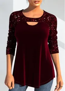 Modlily Long Sleeve Round Neck T Shirt - S #164800