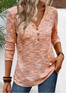 Modlily Multi Color Long Sleeve V Neck T Shirt - XL