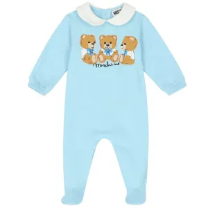 Moschino Baby Girls Teddy Bear Babygrow Blue 6M