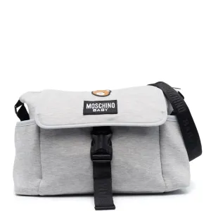 Moschino Unisex Teddy Logo Mothers Changing Bag in Grey Tgun Melange