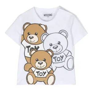 Moschino Baby Unisex Teddy T-shirt in White 2A Optical