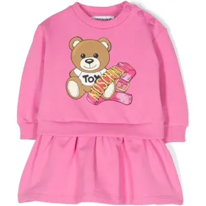 Moschino Baby Girls Teddy Sweater Dress in Pink 12/18 Strawberry Moon