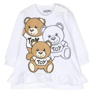Moschino Baby Girls Teddy Dress in White 2A Optical