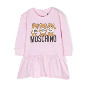 Moschino Baby Girls Teddy Sweater Dress in Pink 2A Pirouette