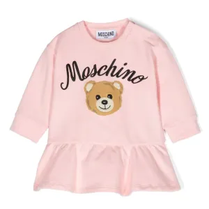 Moschino Baby Girls Teddy Sweater Dress in Pink 2A Sugar Rose