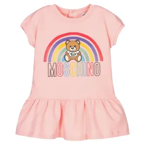 Moschino Baby Girls Rainbow Dress Pink 12/18m