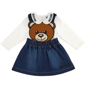 Moschino Baby Girls Teddy Bear Dress Blue 18M