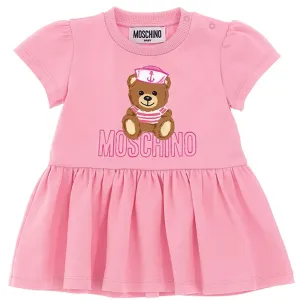 Moschino Baby Girls Teddy Bear Dress Pink 3A Bonbon