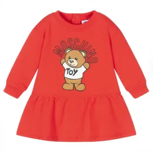 Moschino Baby Girls Teddy Bear Dress Red 3M
