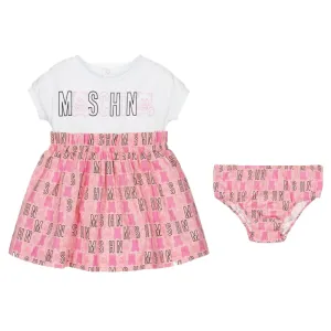 Moschino Baby Girls Teddy Dress Set Pink 12/18