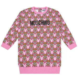 Moschino Baby Girls Teddy Heart Dress Pink 2Y