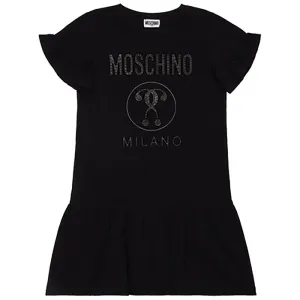 Moschino Girls Embroidered Dress Black 10Y