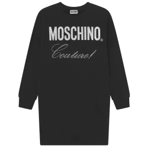 Moschino Girls Logo Sweatshirt Dress Black 10Y
