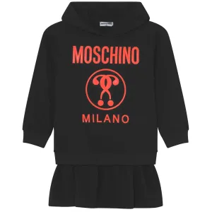 Moschino Girls Milano Hooded Black Dress 10Y
