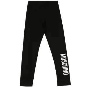 Moschino Girls Logo Leggings Black 4Y #10058