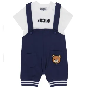 Moschino Baby Boys T-shirt & Dungarees Set White 2Y