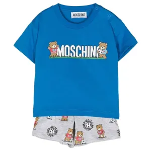Moschino Baby Boys T-shirt & Shorts Set Blue 12/18 Skydiver