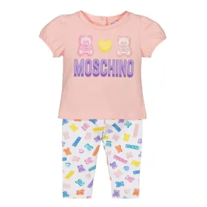 Moschino Baby Girls T-shirt & Leggings Set Pink 6/9m