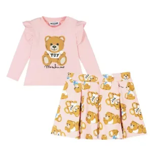 Moschino Baby Girls Teddy Bear And T-shirt Set Pink 2Y