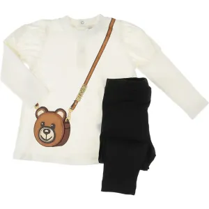 Moschino Baby Girls Teddy Bear T-shirt And Leggings Set White 3Y