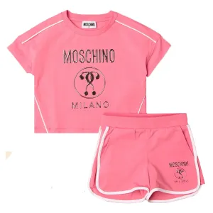 Moschino Girls T-shirt and Shorts Set Pink 10Y