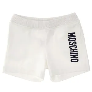 Moschino Baby Unisex Logo Print Shorts White 18/24 Optical