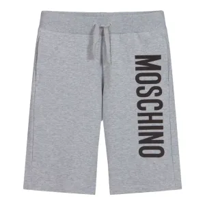 Moschino Boys Logo Cotton Shorts Grey 6Y