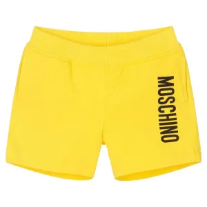Moschino Unisex Baby Logo Shorts Yellow 12/18m