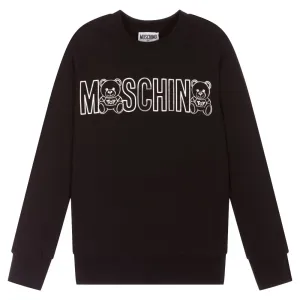 Moschino Boys Logo Sweatshirt Black 10Y #9862