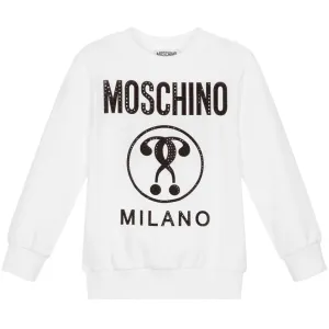 Moschino Girls Embroidered Sweatshirt White 4Y
