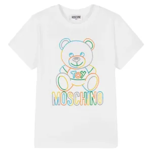 Moschino Unisex Kids Multi-coloured Bear T-shirt White 10Y