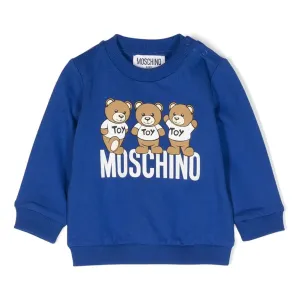 Moschino Baby Boys Teddy Sweater in Blue 12/18 Surf