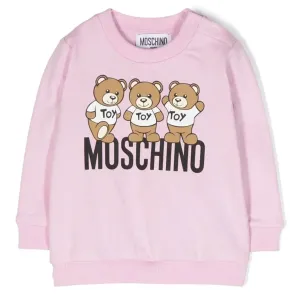 Moschino Baby Girls Teddy Sweater in Pink 3A Pirouette