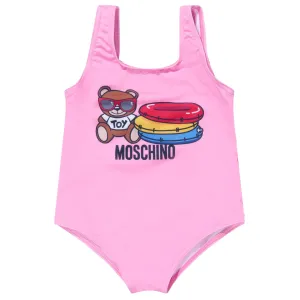 Moschino Baby Girls Toy Bear Swimsuit Pink 12/18