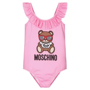 Moschino Girls Toy Bear Swimsuit Pink 8Y