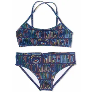 Moschino Girls Monogram Logo Bikini Set Blue 10Y