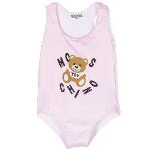 Moschino Girls Teddy Bear Print Swimsuit Pink 12A Sugar Rose
